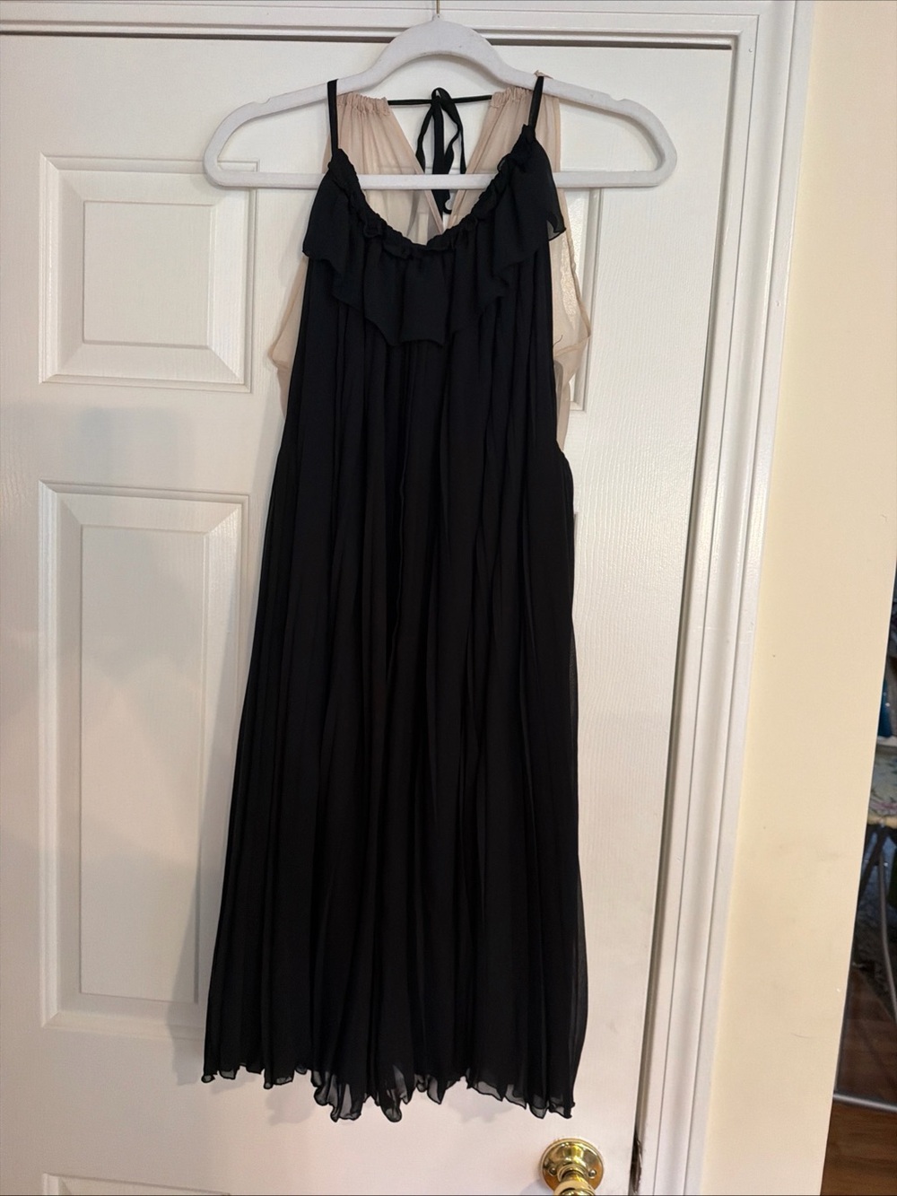 Anthropologie MCginn Sleeveless Black Ruffle-Trim Women's Dress